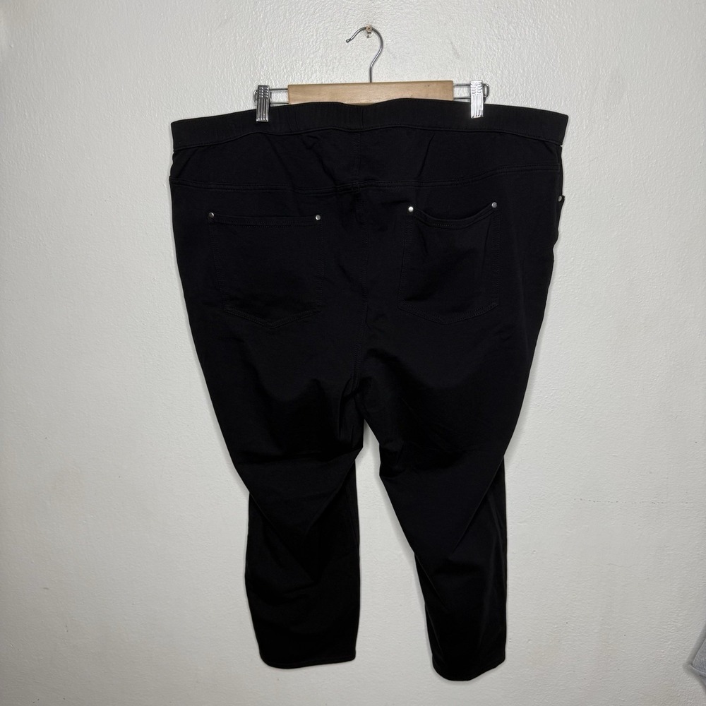 New Avenue Black Jean Knit Pull On Pants Pockets Women's 26/28 Petite - Picture 4 of 10